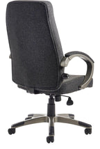 Lucca Fabric Manager's Chair in charcoal from the back