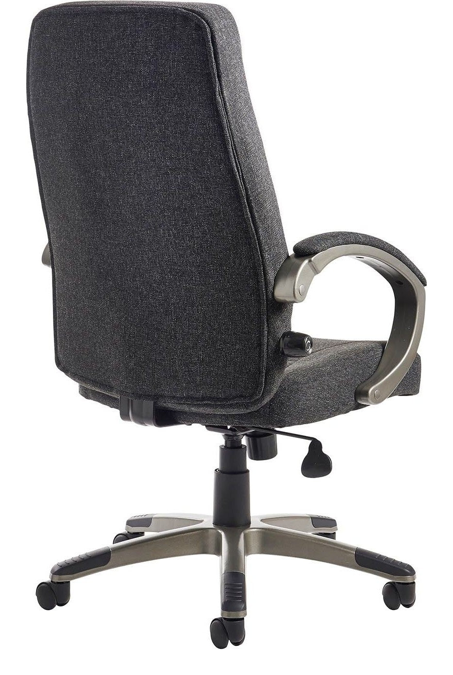 Lucca Fabric Manager's Chair in charcoal from the back