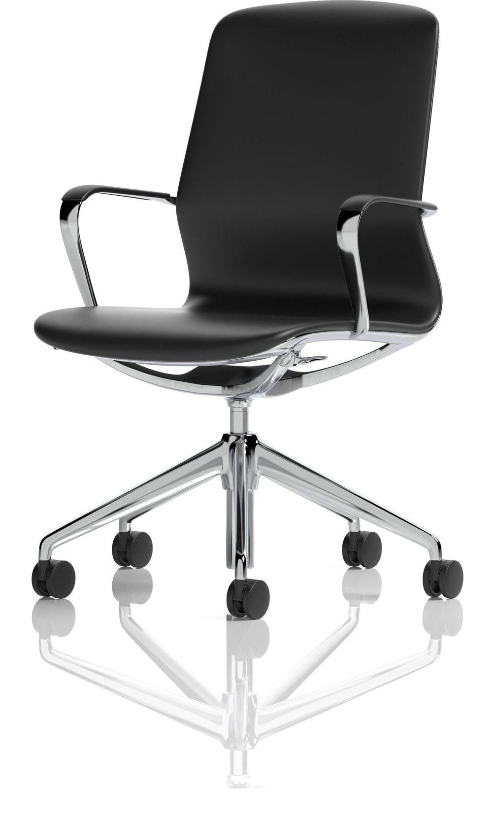 Lucia High Back Executive Chair, chrome, castors, another view 2