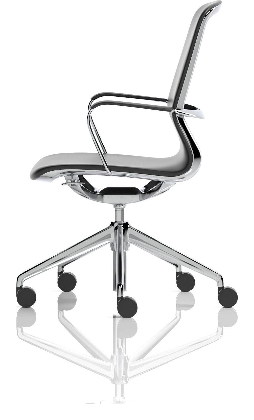 Lucia High Back Executive Chair, chrome, castors, another view 3