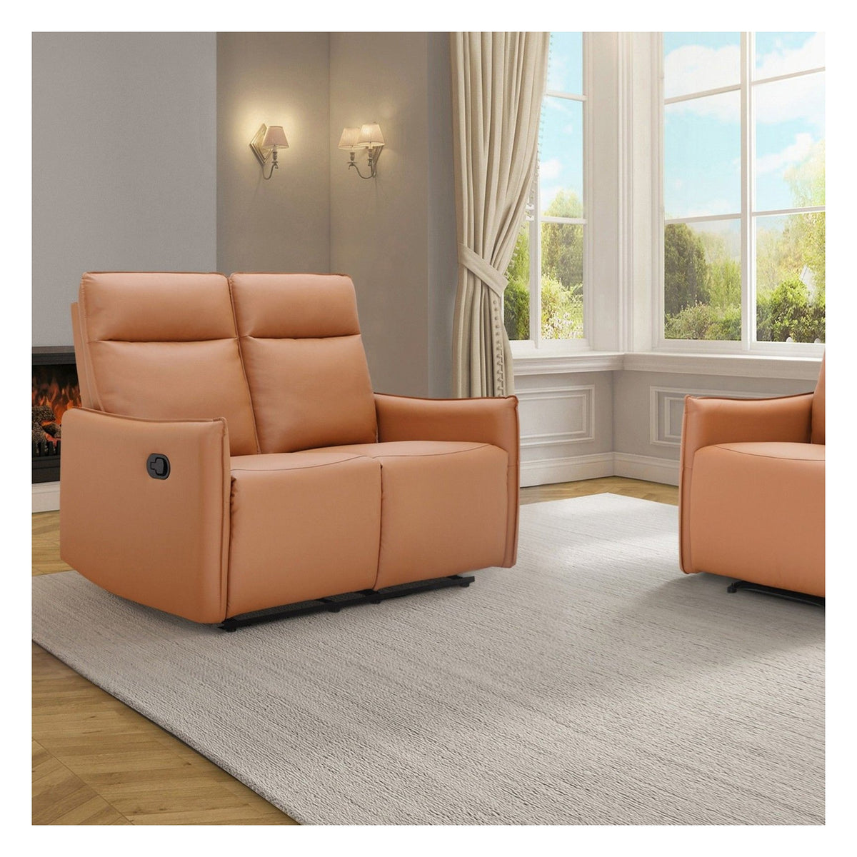Lugo 2 Seater Recliner Sofa, Faux Leather, view 2