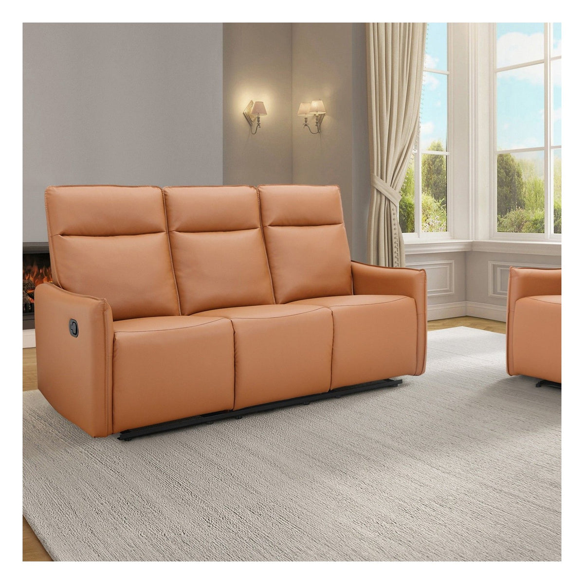 Lugo 3 Seater Recliner Sofa, Faux Leather, view 2
