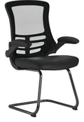 Luna High Back Mesh Cantilever Chair with Black Frame in black