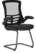 Luna High Back Mesh Cantilever Chair with Black Frame in black