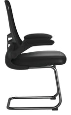 Luna High Back Mesh Cantilever Chair with Black Frame in black, view 2