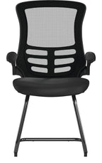 Luna High Back Mesh Cantilever Chair with Black Frame in black, view 3