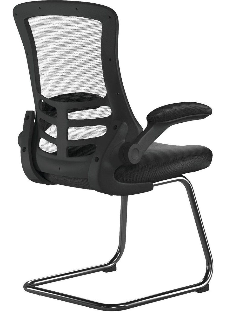 Luna High Back Mesh Cantilever Chair with Black Frame in black, view 4