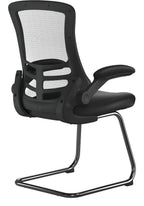 Luna High Back Mesh Cantilever Chair with Black Frame in black, view 4