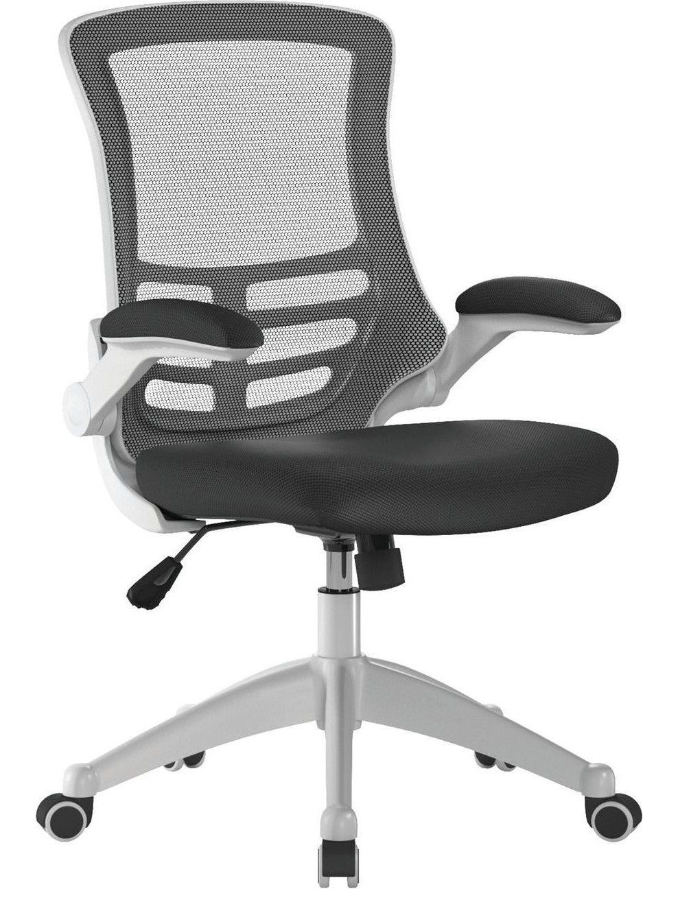 Luna High Back Mesh Chair with White Shell in black