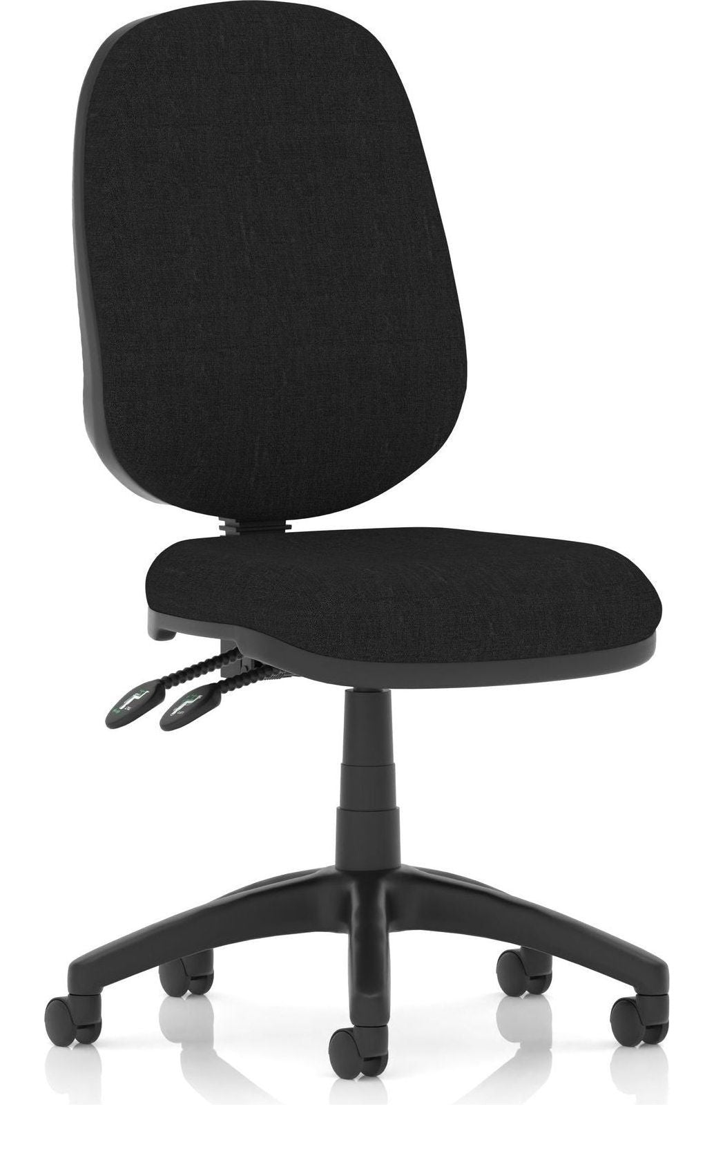 Luna II Lever Task Operator Chair, black fabric, no arms