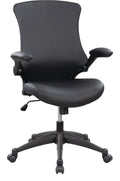 Luna Leather Effect Office Chair in black
