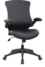 Luna Leather Effect Office Chair in black