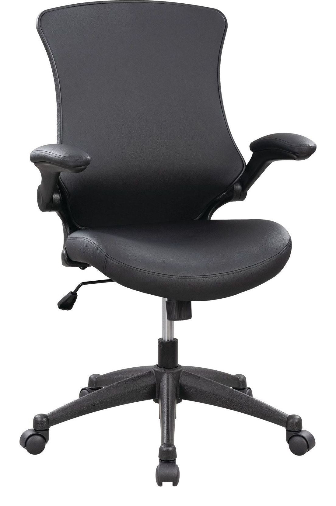 Luna Leather Effect Office Chair in black