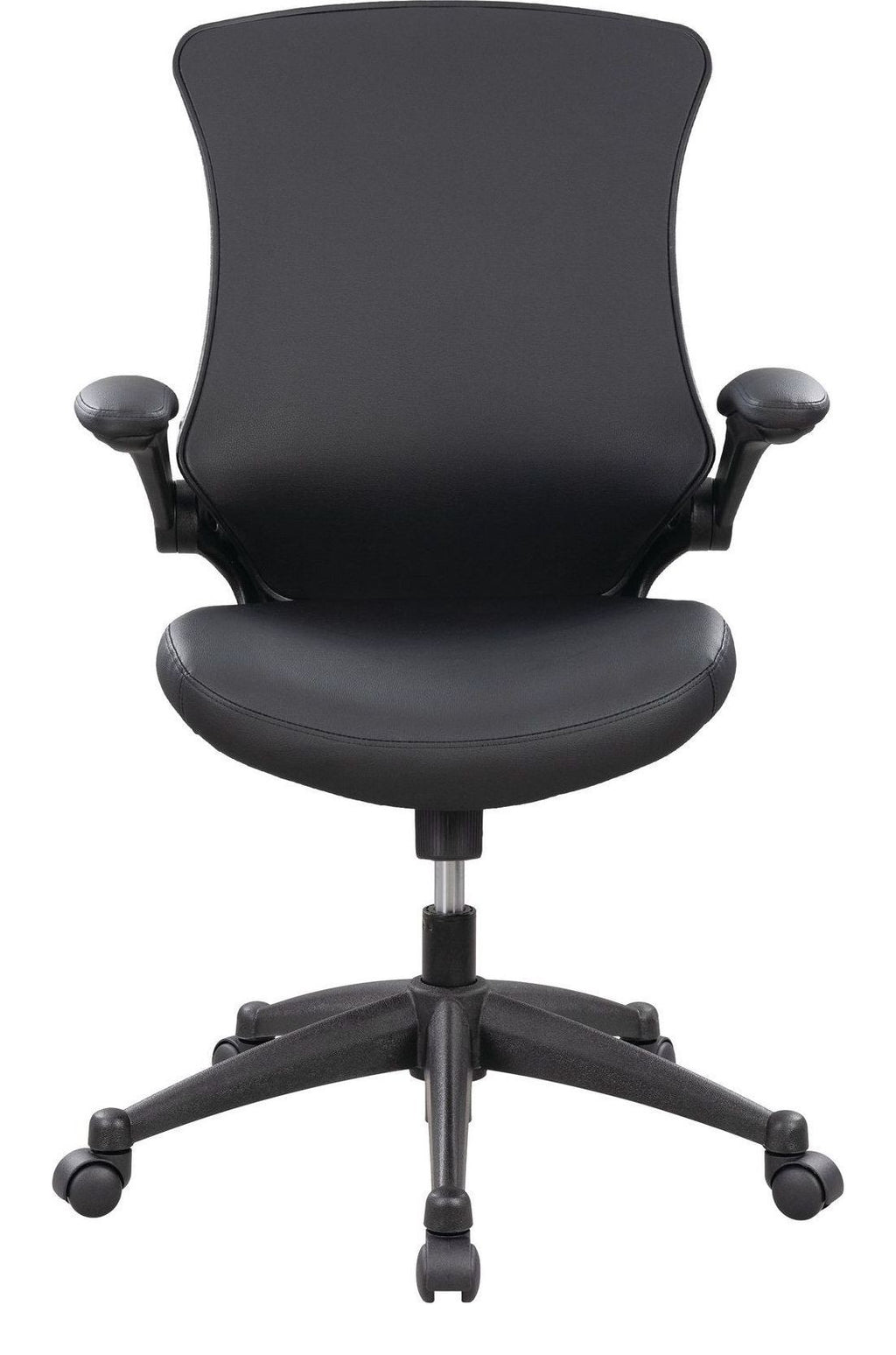 Luna Leather Effect Office Chair in black, view 2