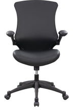 Luna Leather Effect Office Chair in black, view 2