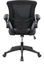 Luna Leather Effect Office Chair in black, view 3