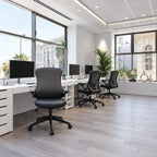 Luna Leather Effect Office Chair in black, view 4
