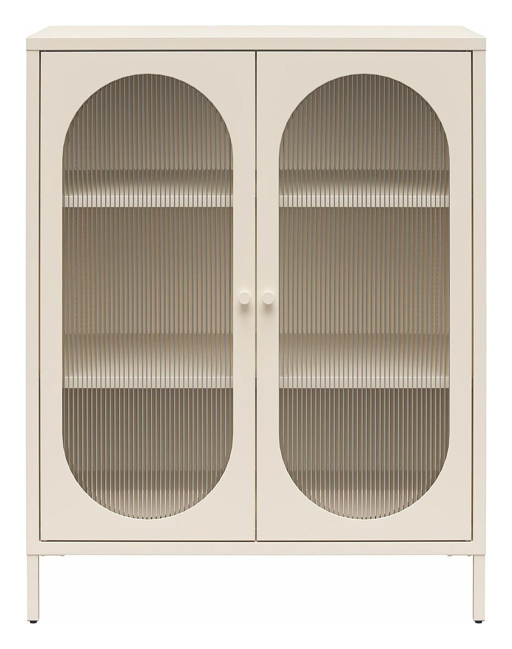 Luna Metal Accent Cabinet with Fluted Glass Doors, view 14