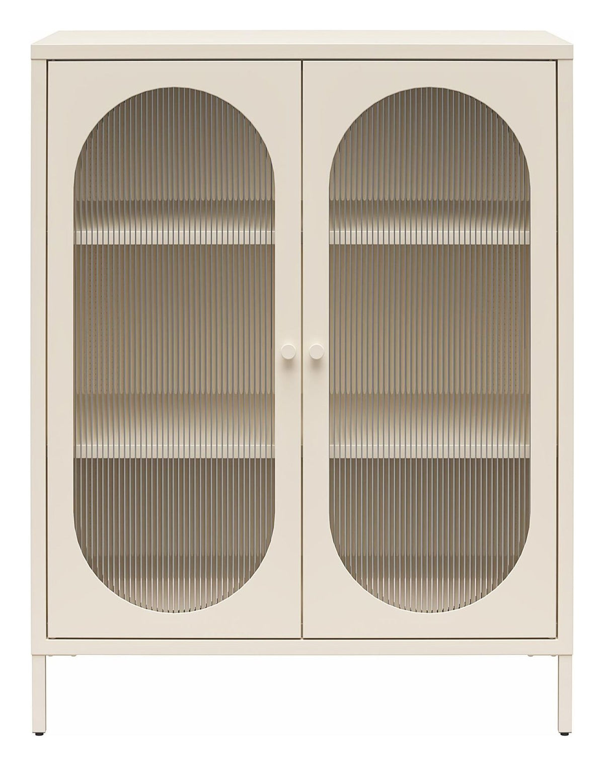 Luna Metal Accent Cabinet with Fluted Glass Doors, view 14