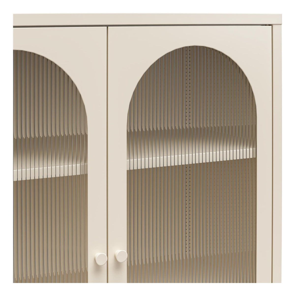 Luna Metal Accent Cabinet with Fluted Glass Doors, view 17