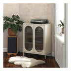 Luna Metal Accent Cabinet with Fluted Glass Doors, view 18