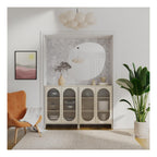 Luna Metal Accent Cabinet with Fluted Glass Doors, view 19
