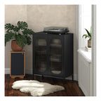 Luna Metal Accent Cabinet with Fluted Glass Doors, view 4