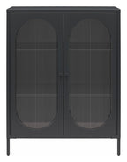 Luna Metal Accent Cabinet with Fluted Glass Doors, view 5