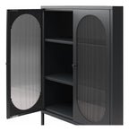 Luna Metal Accent Cabinet with Fluted Glass Doors, view 6