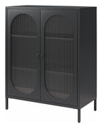 Luna Metal Accent Cabinet with Fluted Glass Doors, view 9