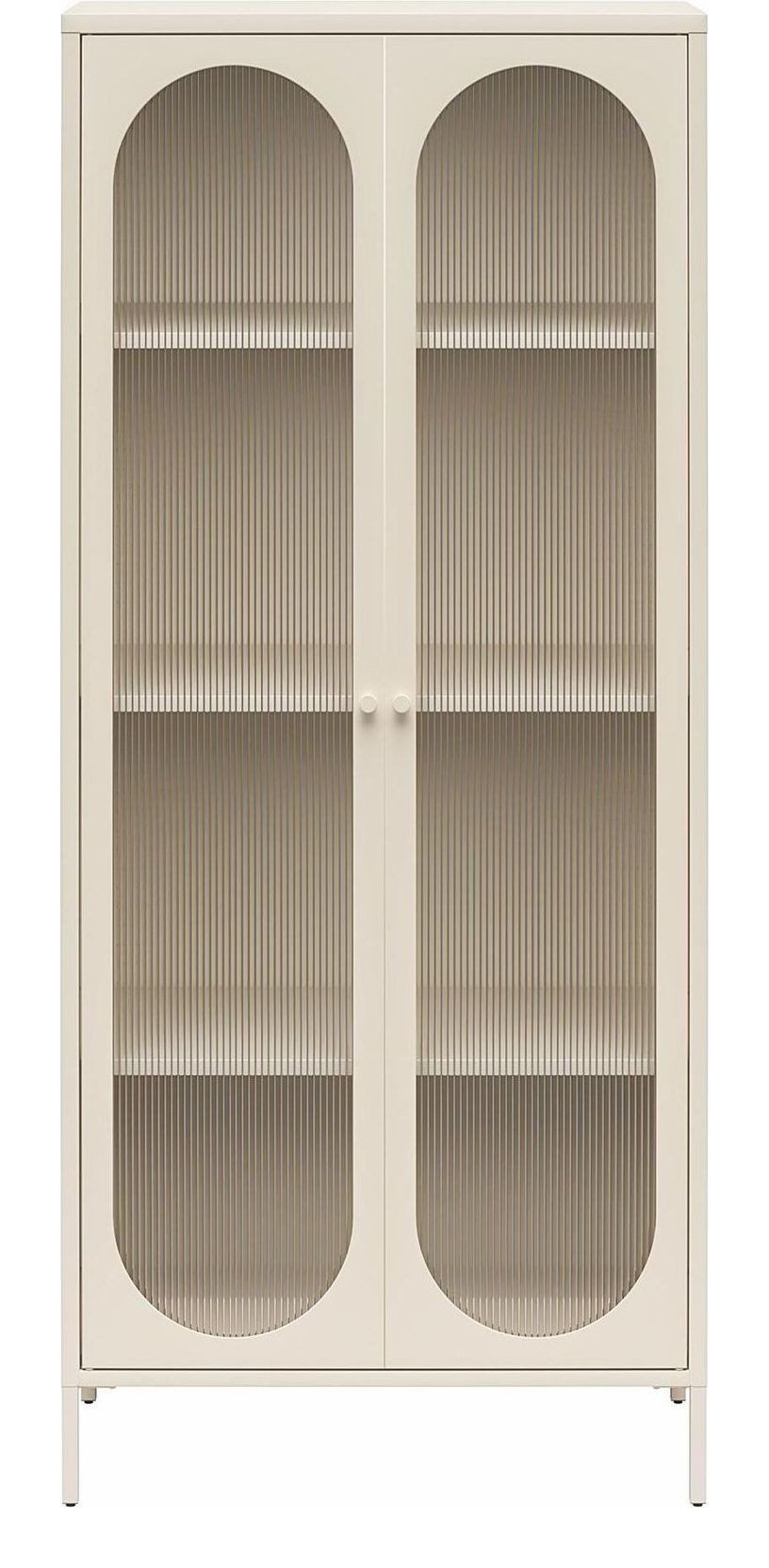 Luna Tall Metal Cabinet with Fluted Glass Doors, view 15