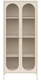 Luna Tall Metal Cabinet with Fluted Glass Doors, view 15