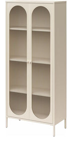 Luna Tall Metal Cabinet with Fluted Glass Doors, view 17