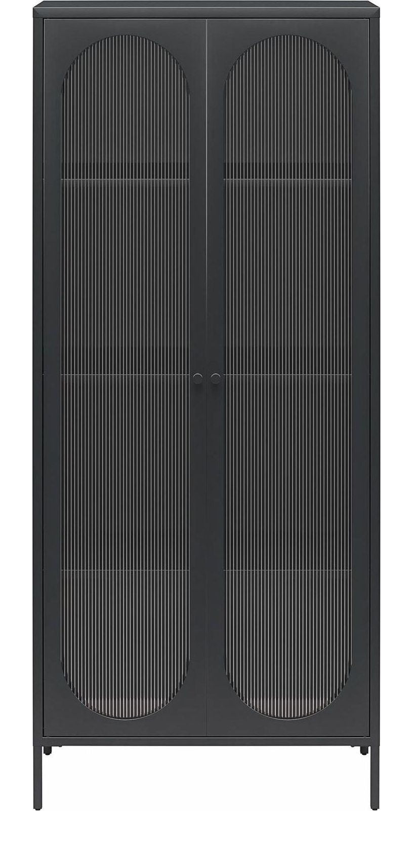 Luna Tall Metal Cabinet with Fluted Glass Doors, view 7