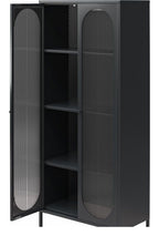 Luna Tall Metal Cabinet with Fluted Glass Doors, view 8