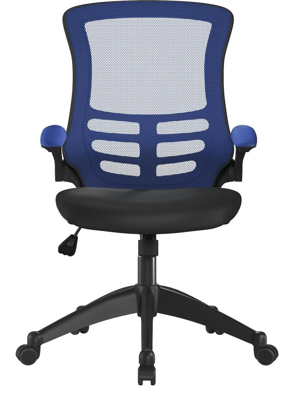Luna Two Tone High Back Mesh Chair in blue/black, view 3