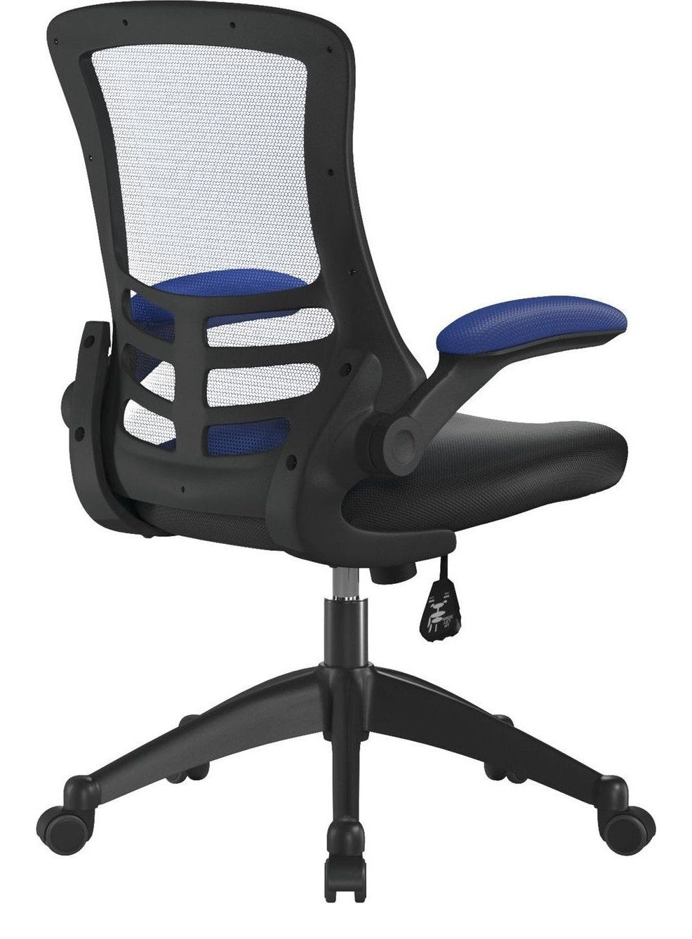 Luna Two Tone High Back Mesh Chair in blue/black, view 4