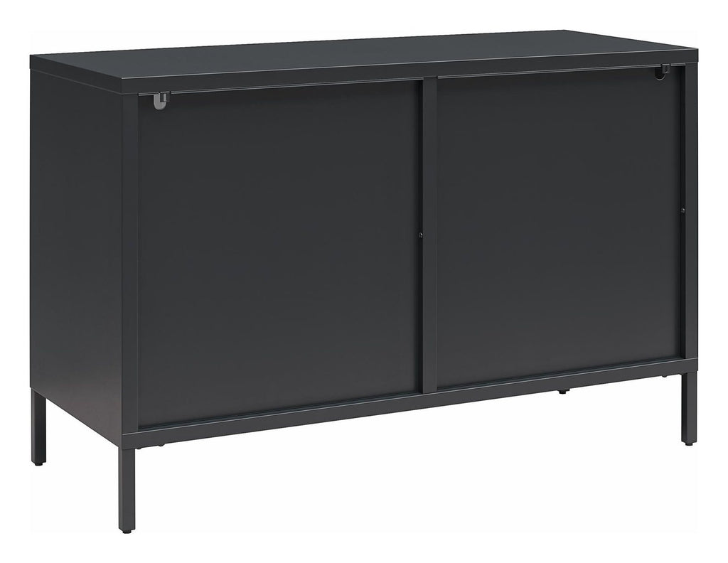 Luna Wide Metal Cabinet with Fluted Glass Doors, view 10