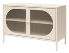Luna Wide Metal Cabinet with Fluted Glass Doors, view 17