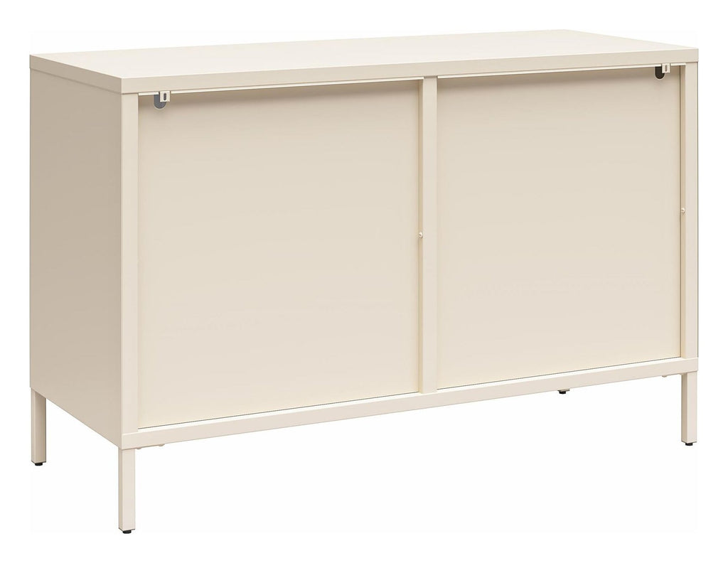 Luna Wide Metal Cabinet with Fluted Glass Doors, view 18