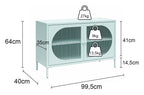 Luna Wide Metal Cabinet with Fluted Glass Doors, view 20