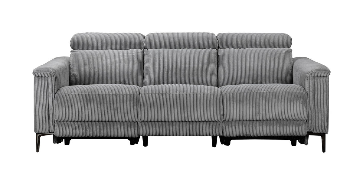 Lund 3 Seater Sofa with 2 Electric Recliners, Corduroy, view 3