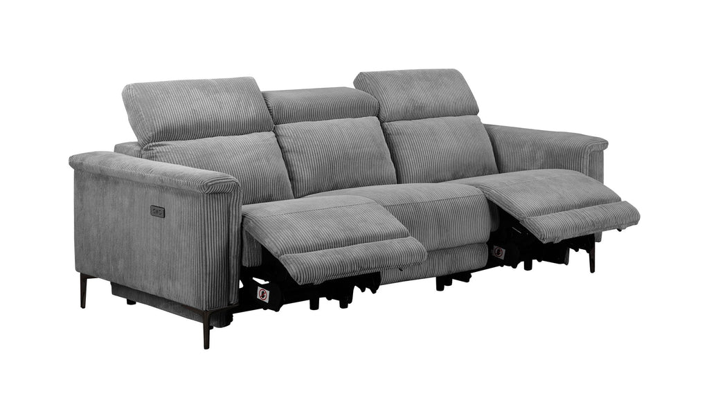 Lund 3 Seater Sofa with 2 Electric Recliners, Corduroy, view 6