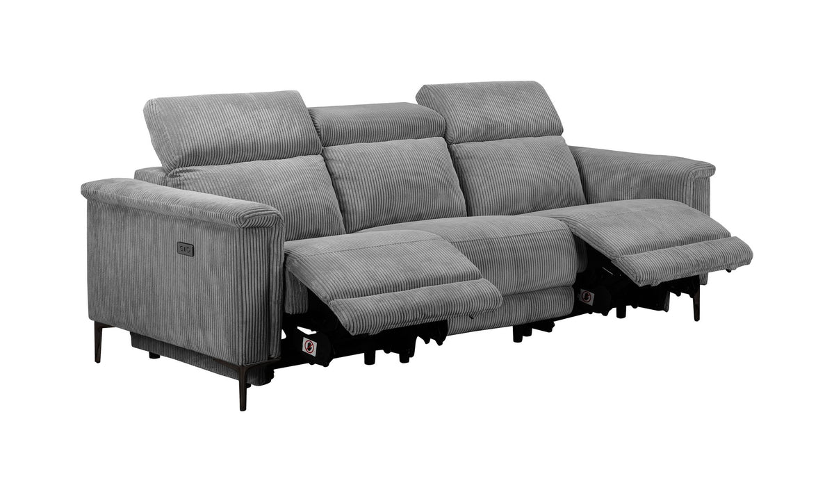 Lund 3 Seater Sofa with 2 Electric Recliners, Corduroy, view 6