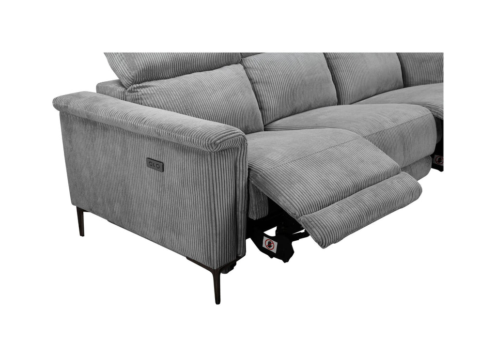 Lund 3 Seater Sofa with 2 Electric Recliners, Corduroy, view 7