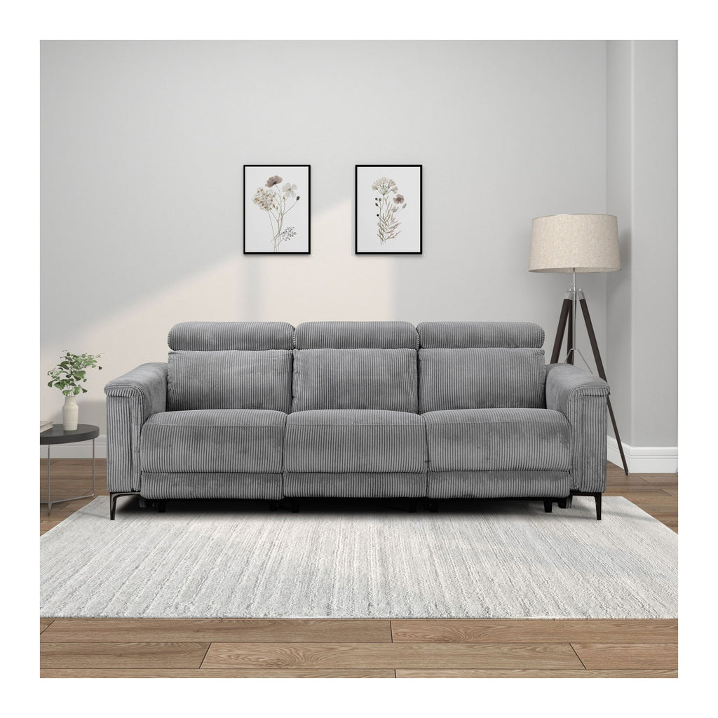 Lund 3 Seater Sofa with 2 Electric Recliners, Corduroy, view 9