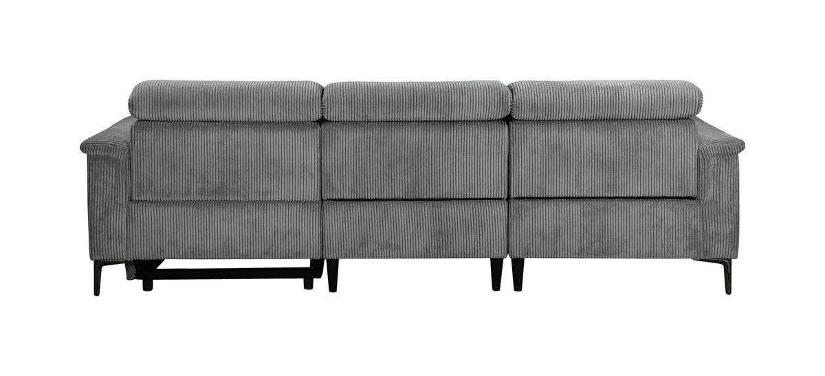 Lund L-Shaped Sofa with Chaise and Electric Recliner, Corduroy, view 5