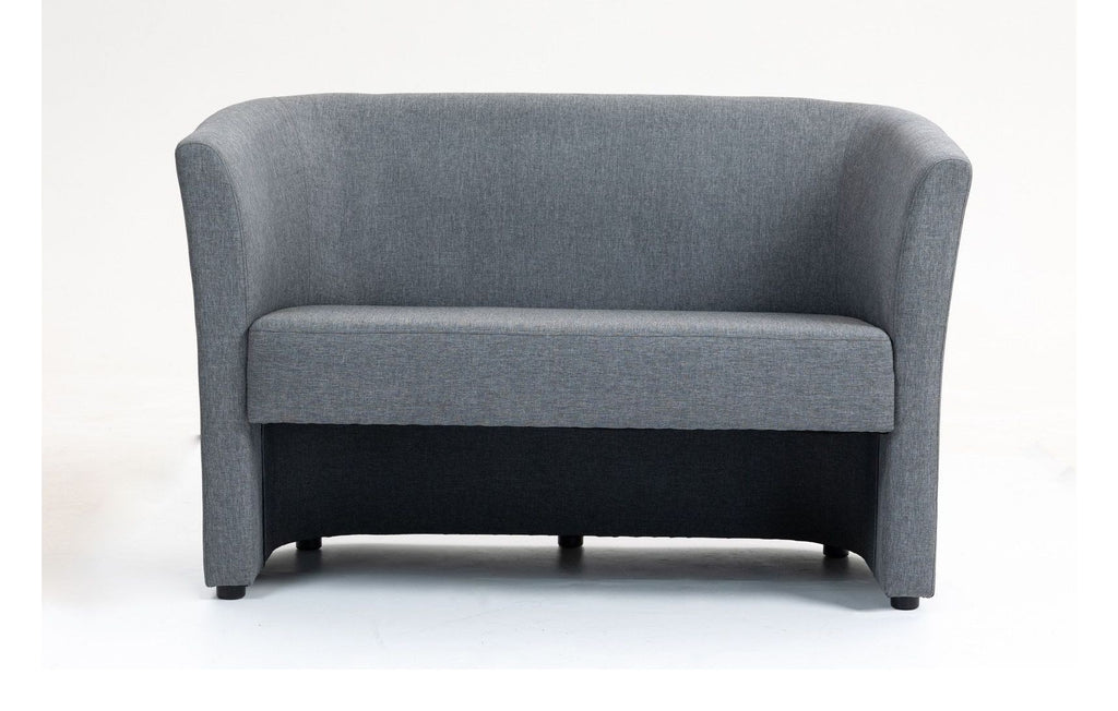 Luxe Fabric Tub Chair, smoke grey, 2 seater