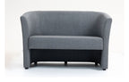 Luxe Fabric Tub Chair, smoke grey, 2 seater