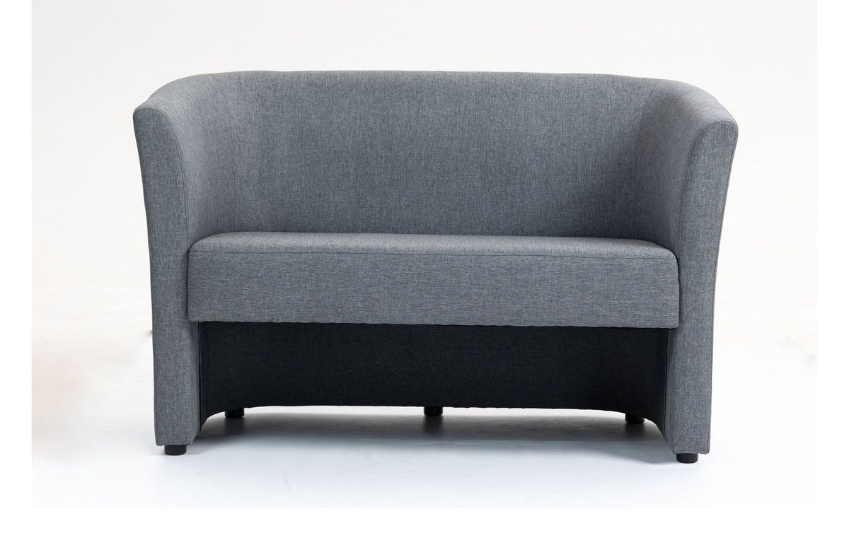 Luxe Fabric Tub Chair, smoke grey, 2 seater